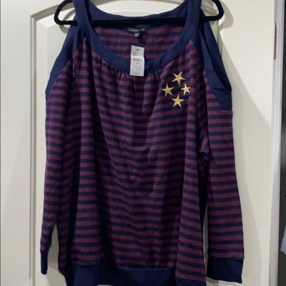 Lane Bryant peek a book shoulder sweater